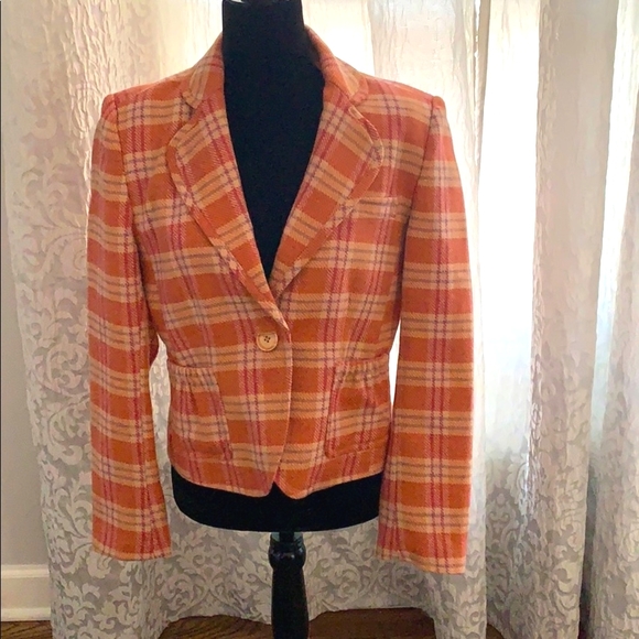 The Limited Jackets & Blazers - The Limited Women’s Orange Tweed Jacket
